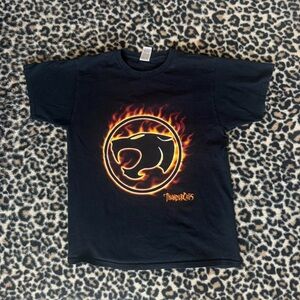 vintage men’s Thundercats logo graphic black tee shirt